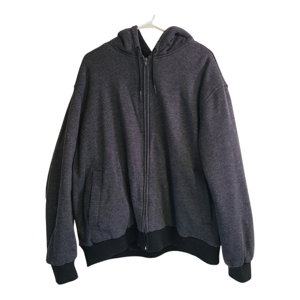 Mossimo Mens XXL jacket warm Mens hoodie XXL fuzzy Inside gray and black